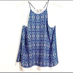 Anthropologie Paper Crane Blue Top